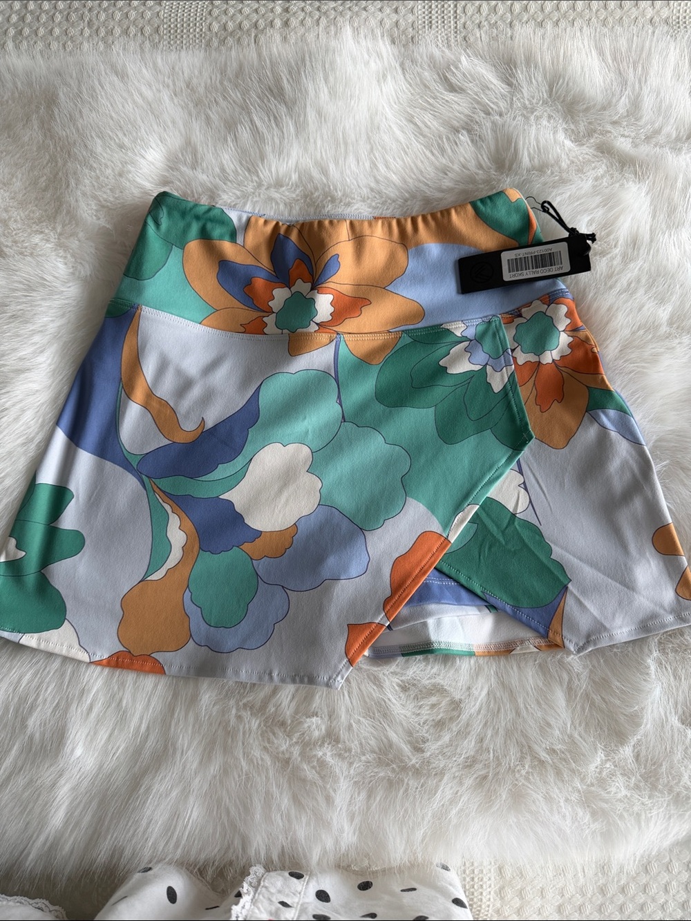 Women's Floral Wrap Skort in Green, Orange & Blue